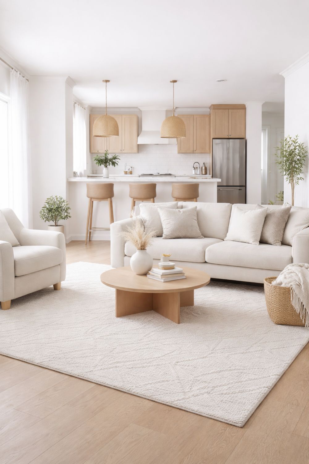 How to Seamlessly Style Living Room with an Open Kitchen (19 Clever Tips)