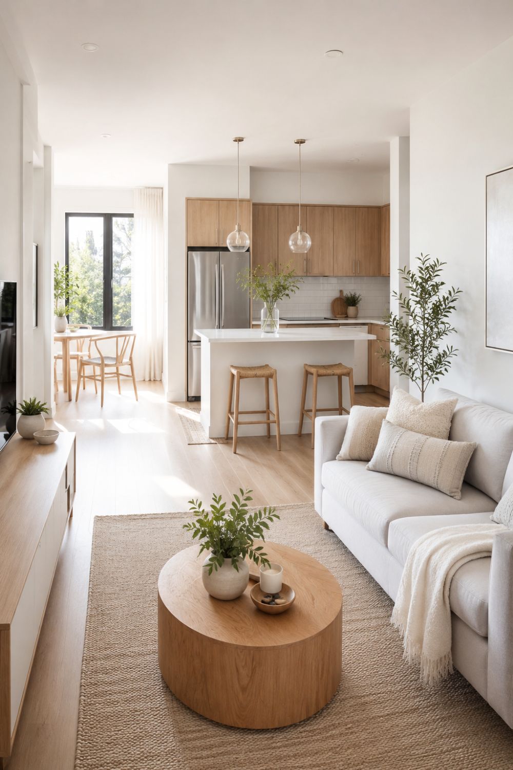 How to Seamlessly Style Living Room with an Open Kitchen (19 Clever Tips)