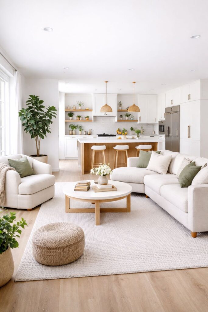 Small Living Room Layout Ideas Open Space Layout with Light Furniture