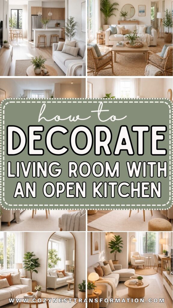 how to decorate living room with an open kitchen