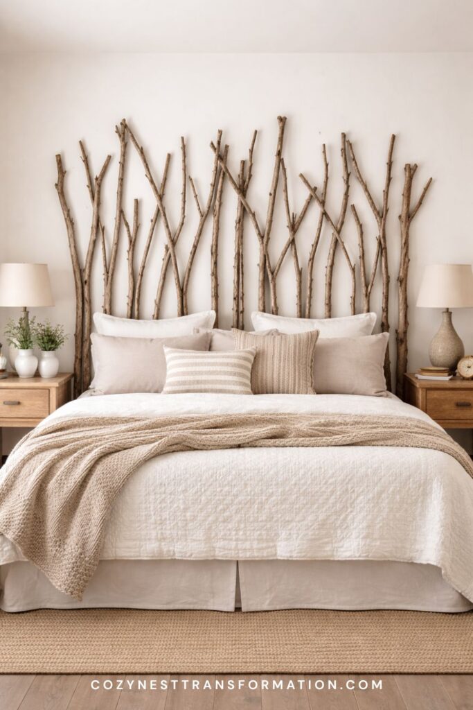 Tree Branch DIY Headboard ideas