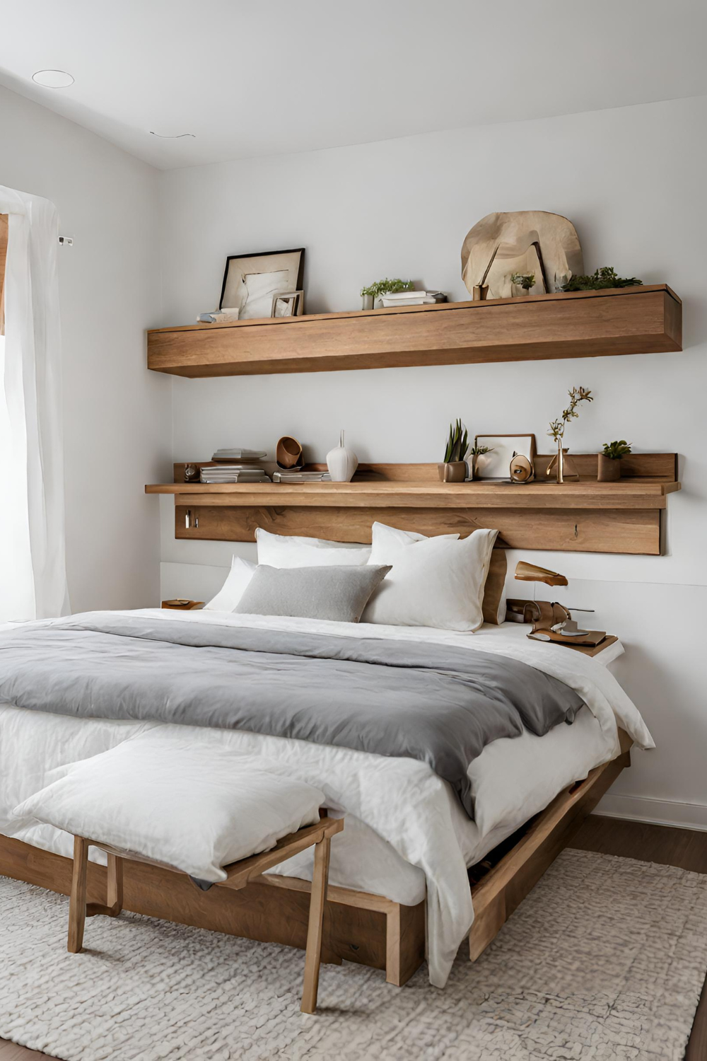 headboard 6 Floating Shelves Headboard