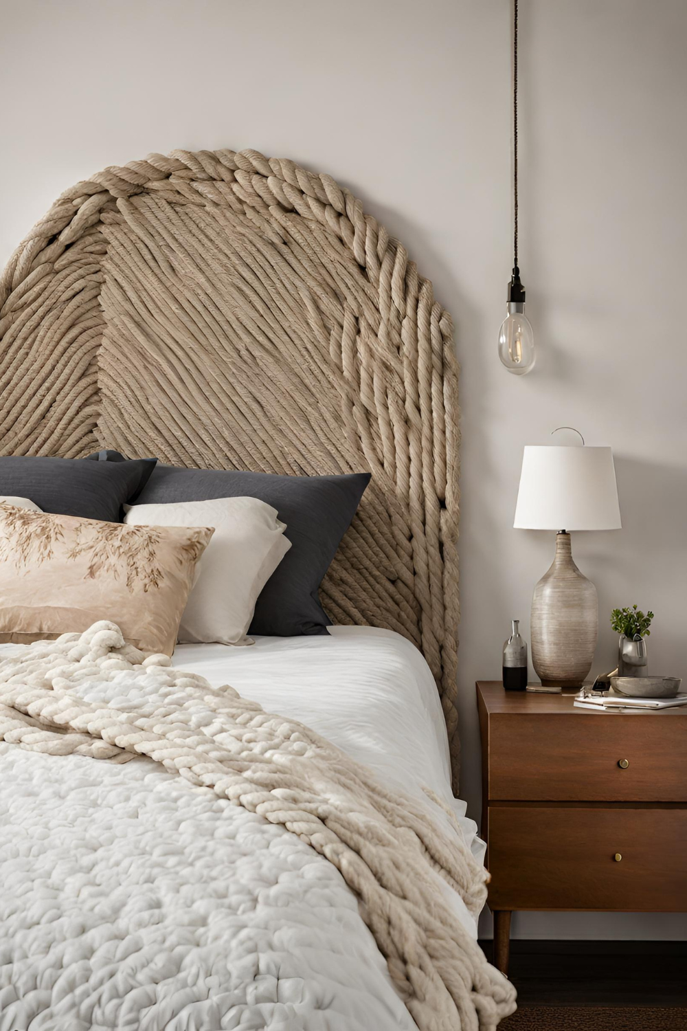 headboard 8 Rope DIY Headboard