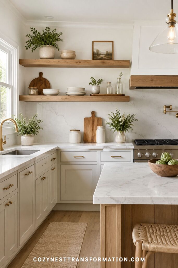 Kitchen shelf styling ideas for small kitchens