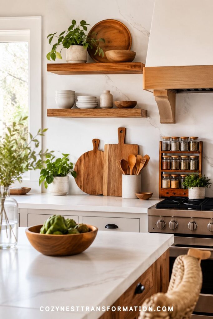 Open kitchen shelves decorating ideas