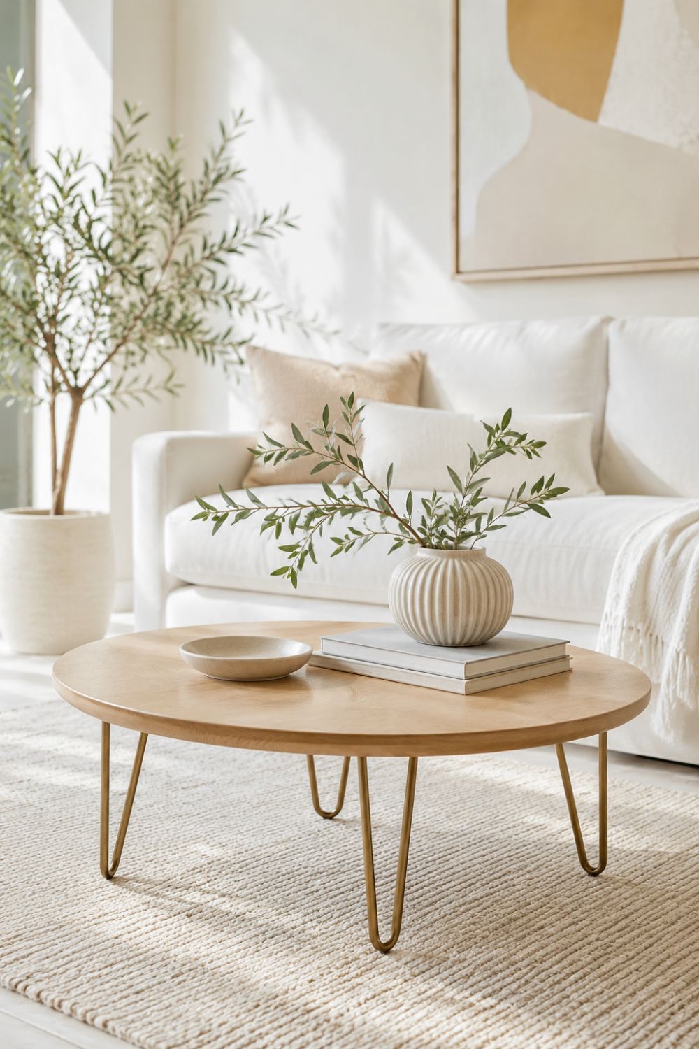 Round coffee table decor ideas