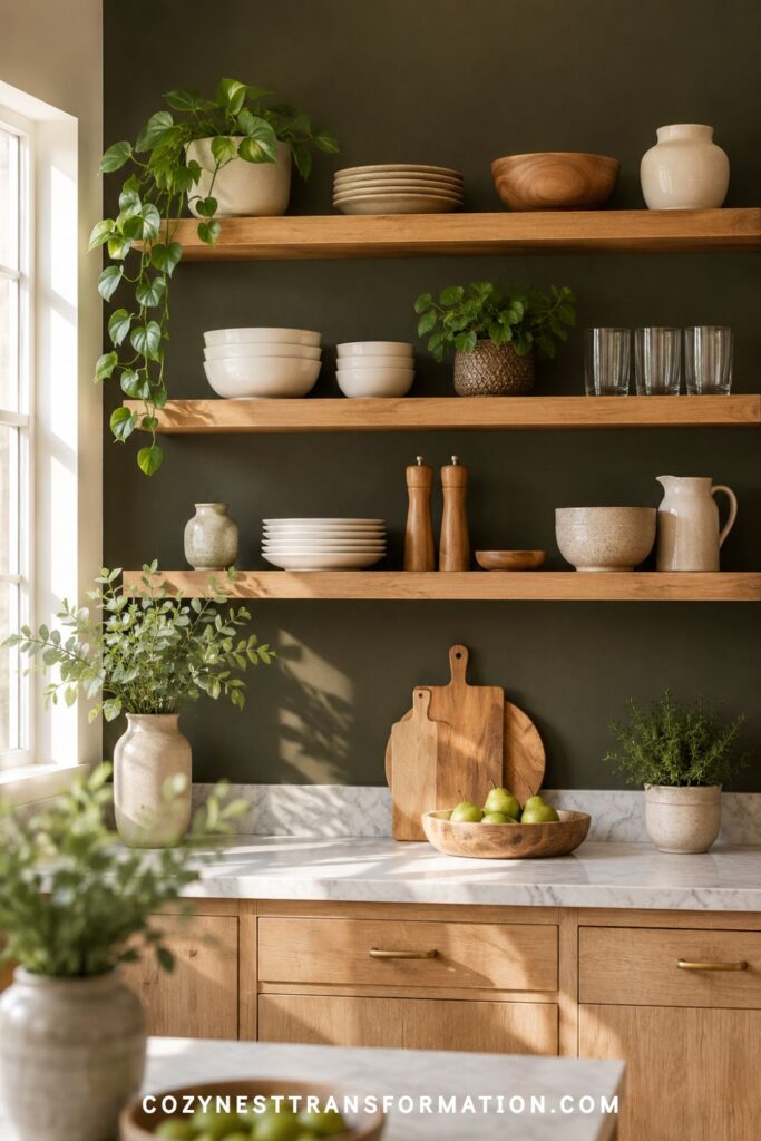 small kitchen shelf styling pinterest