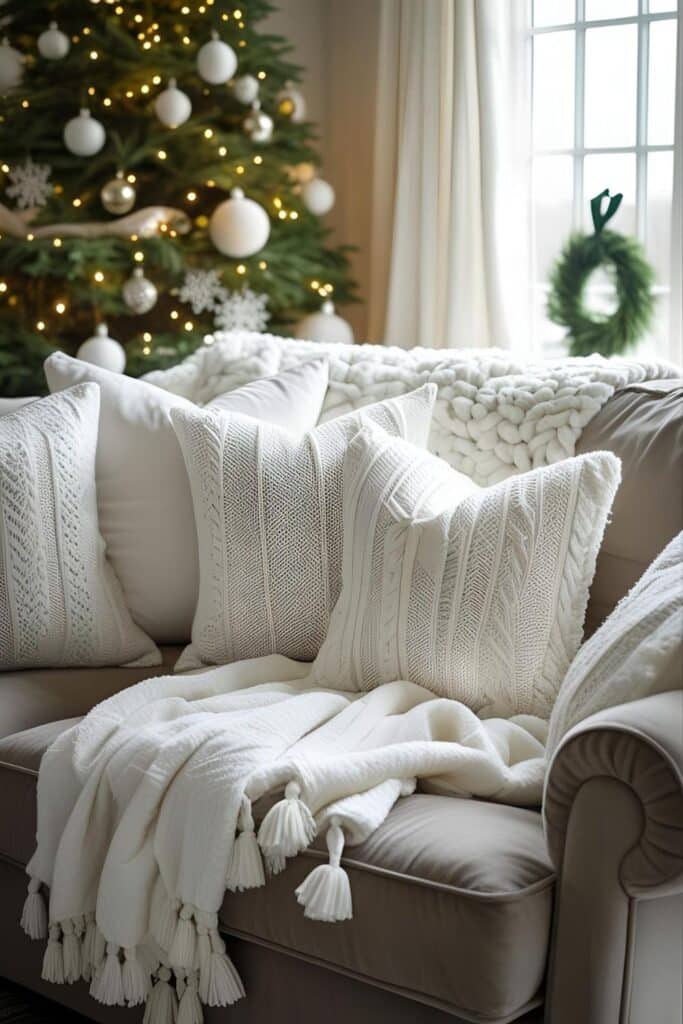 White Christmas Decor Ideas White Christmas Throws and Pillows