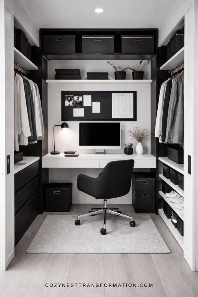 cloffice walk in closet office combo