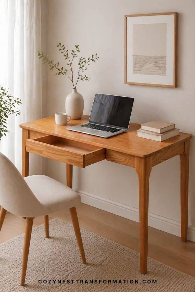 minimalist office desk setup