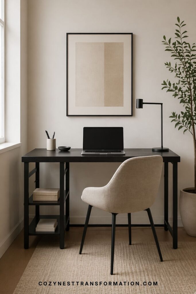 neutral home office desk inspiration