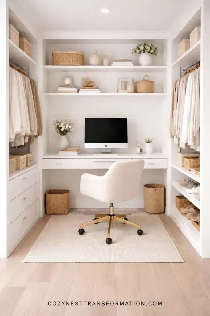 small walk in closet office ideas