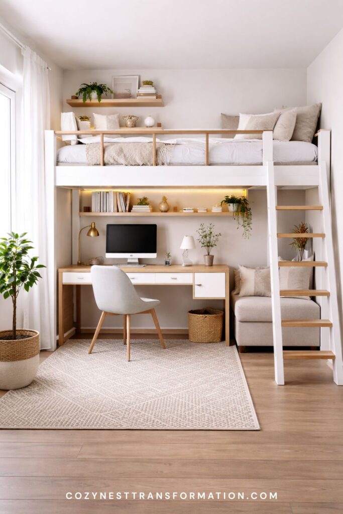 home office in bedroom