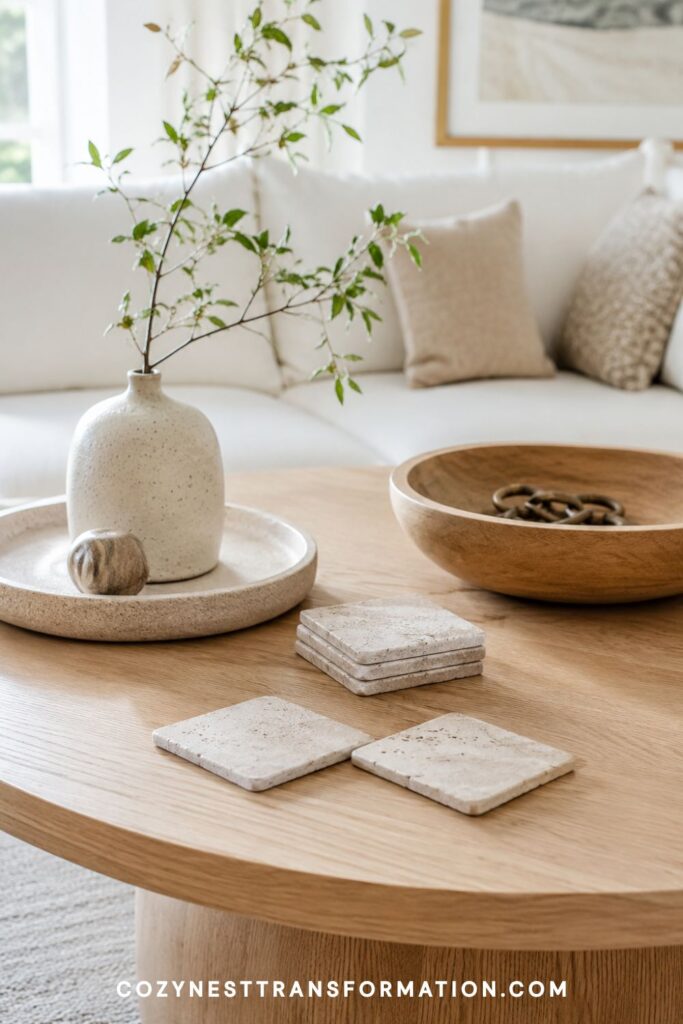 aesthetic round coffee table decor