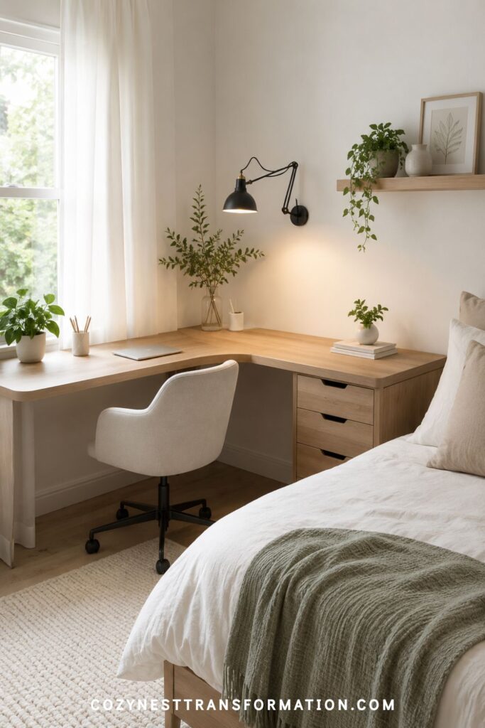 bedroom with office layout