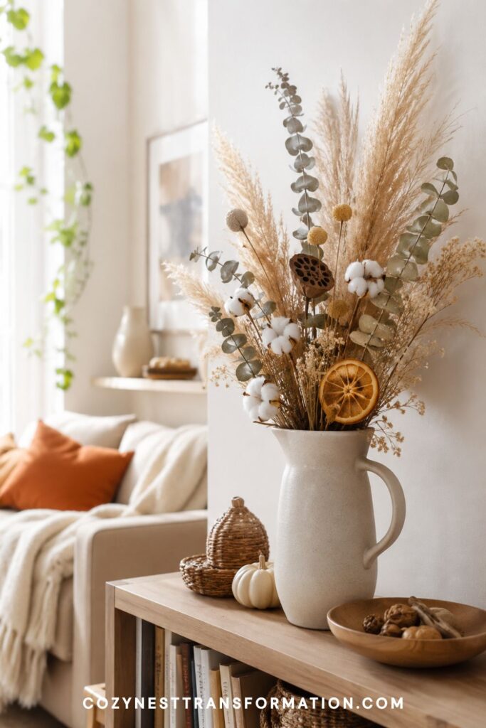 cozy small living room fall decor