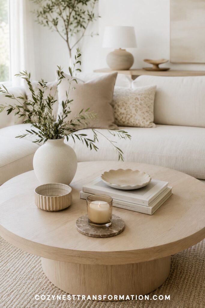 elegant round coffee table decor ideas