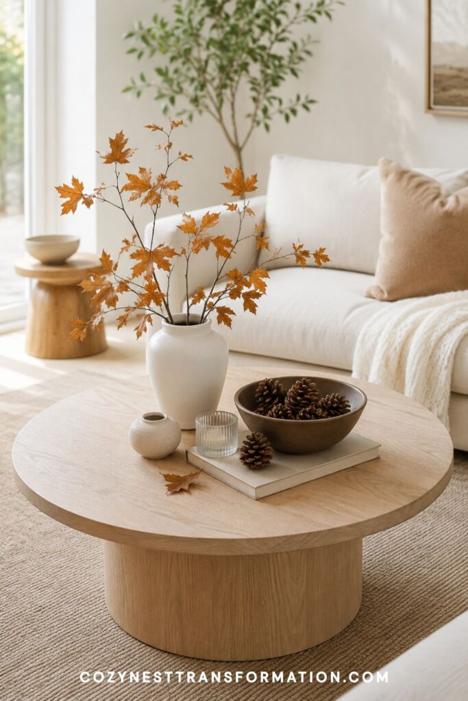 minimalist coffee table decor for round tables