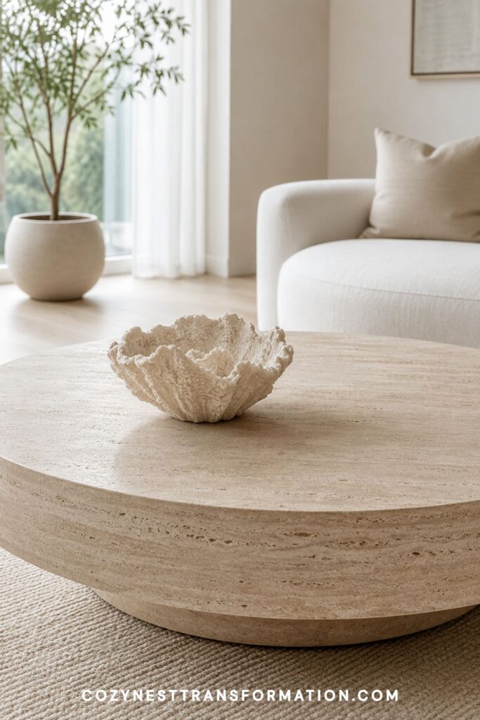 minimalist round coffee table decor