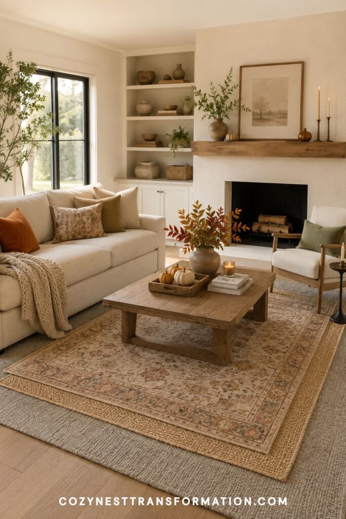 rustic modern fall living room