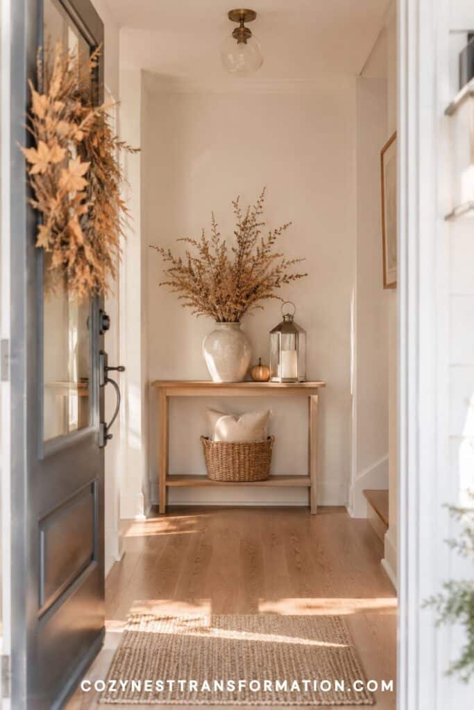Elegant fall entryway decor