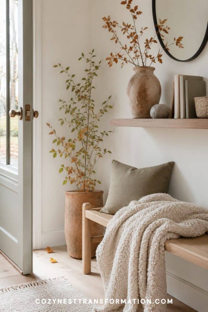 Fall front door entry decor