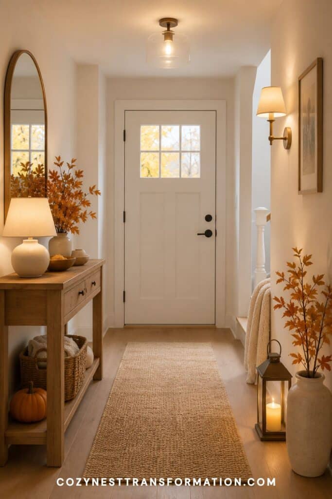 Neutral fall entryway styling