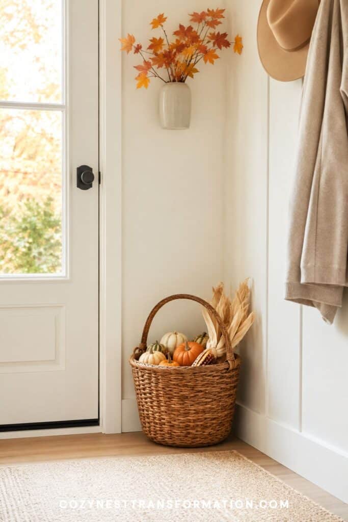 Small entryway fall decor