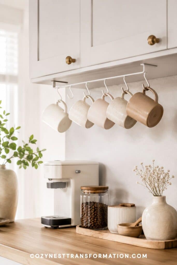 small coffee bar ideas coffee mug storage ideas
