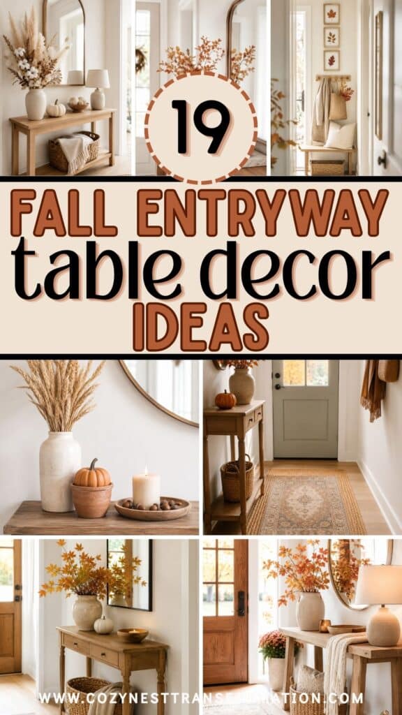 fall entryway table decor ideas