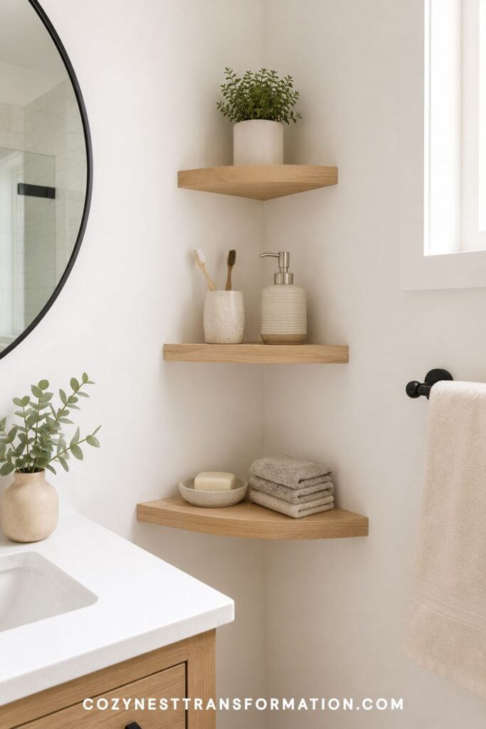 bathroom wall shelf ideas Floating bathroom shelves