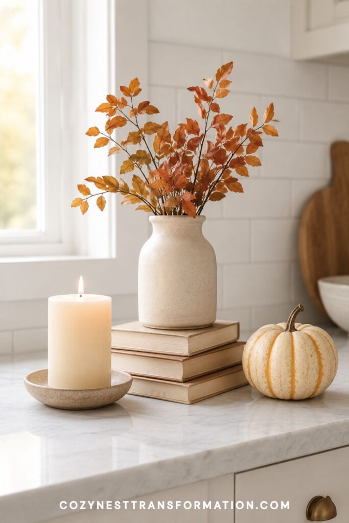 Modern fall kitchen countertop decor ideas