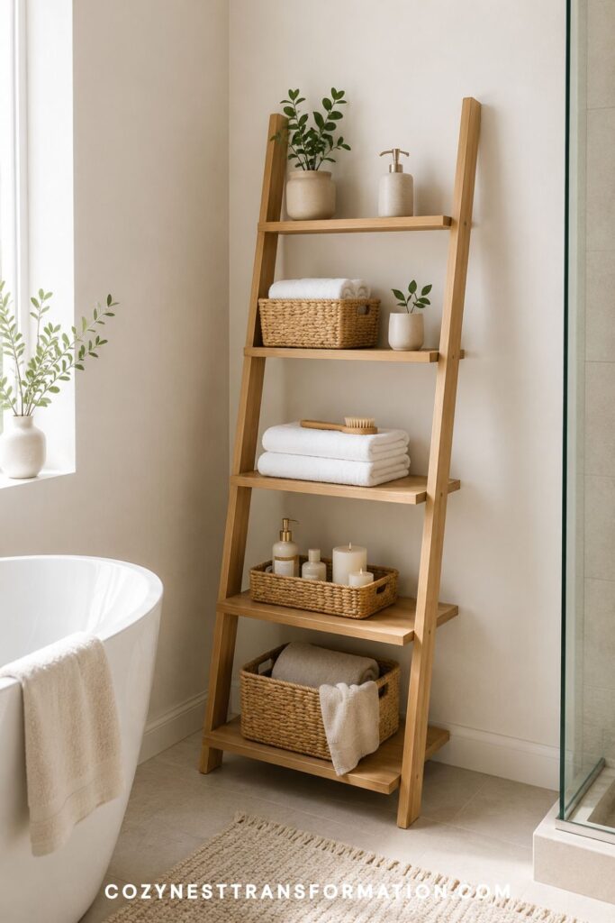 bathroom wall shelf ideas Open bathroom shelving ideas