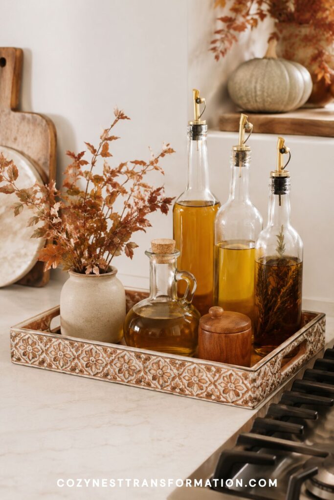 Open shelf fall decor ideas