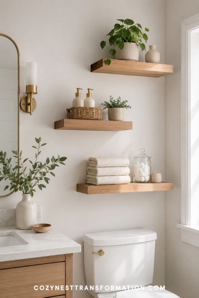 bathroom wall shelf ideas Rustic bathroom wall shelves