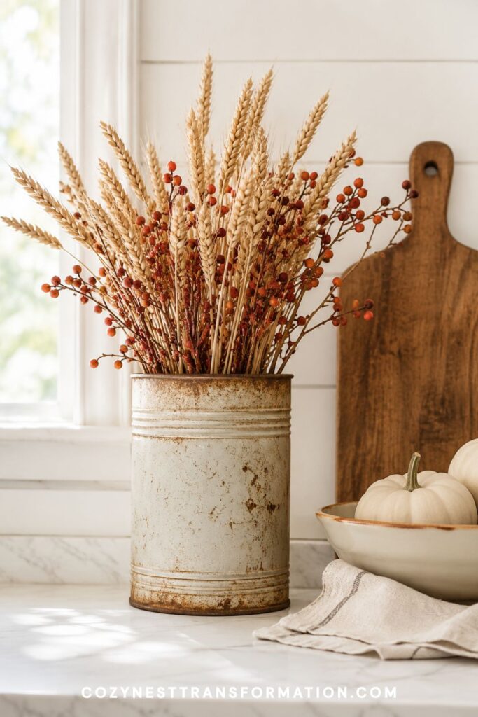 fall decor kitchen counter