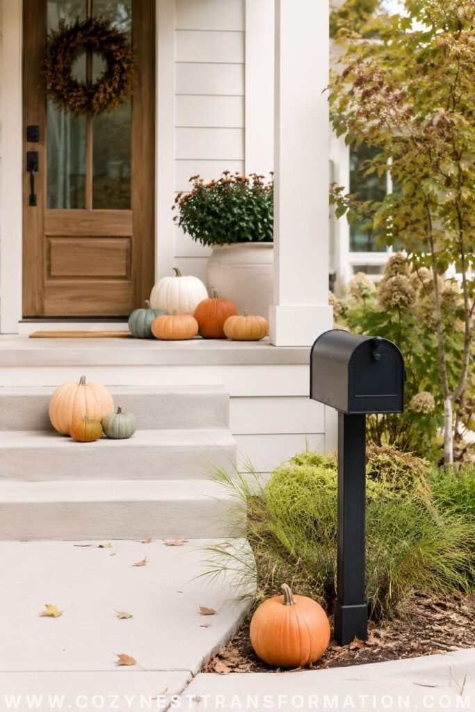 fall porch decorating ideas with pumpkins