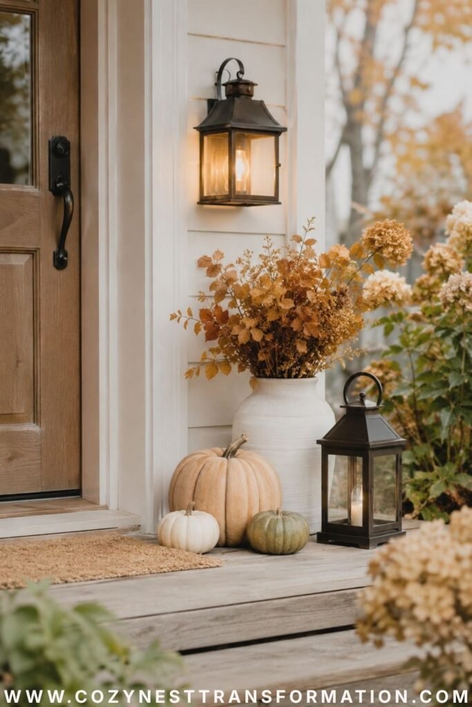 fall porch decorating on a budget