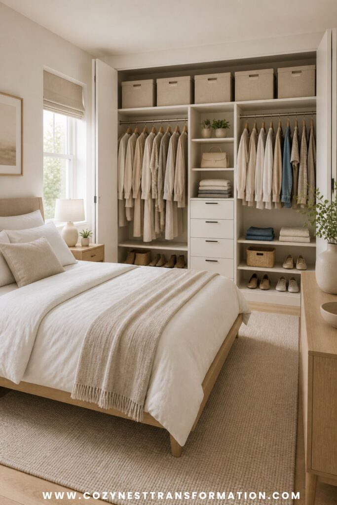 small bedroom layout with double bed