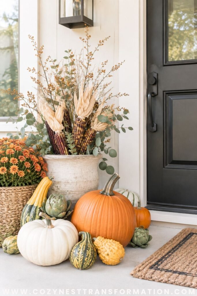 fall front door decor ideas autumn front door decor ideas