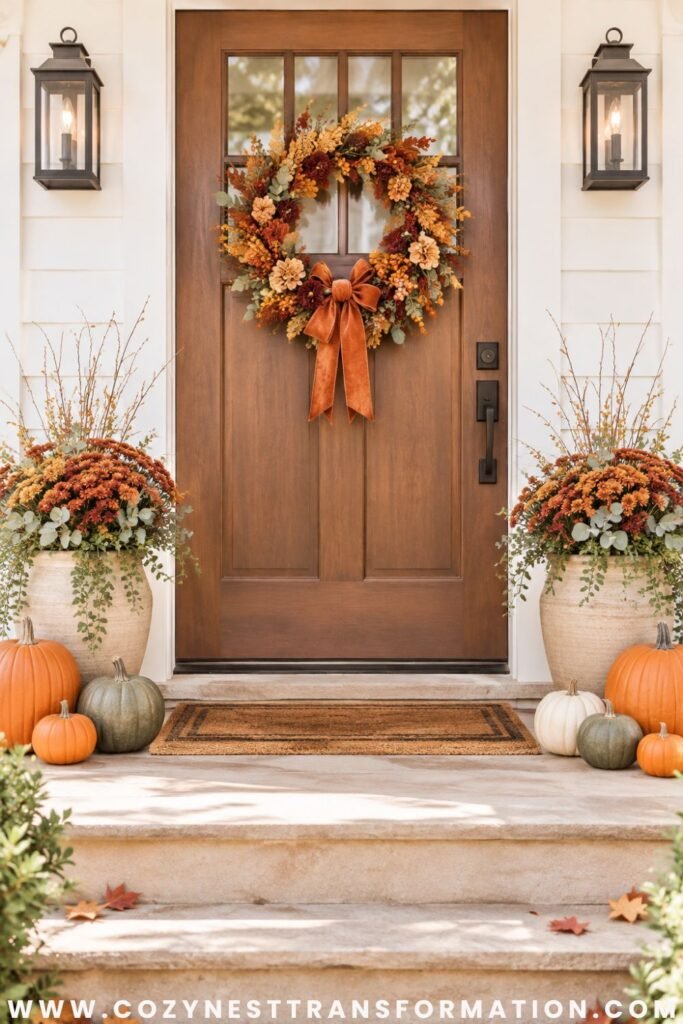 fall front door decor ideas fall entryway decorating ideas