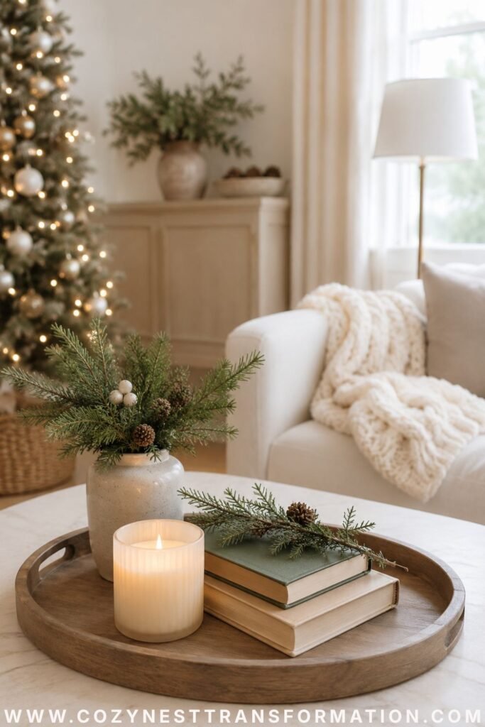 simple Christmas living room decor