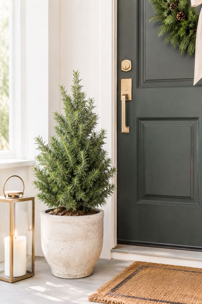 Neutral Christmas decor for apartments